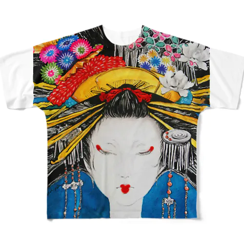 時実月夜様作「簪」 All-Over Print T-Shirt