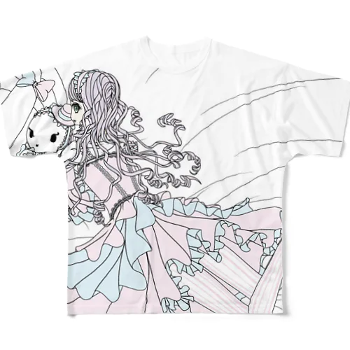 Mode-lolita_pink フルグラフィックTシャツ