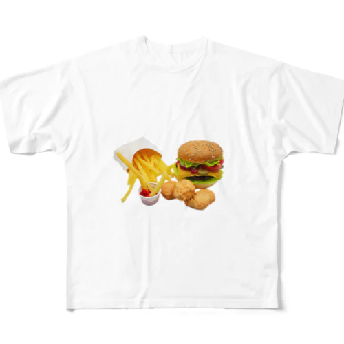 ハンバーガーセットは裏切らない フルグラフィックTシャツ