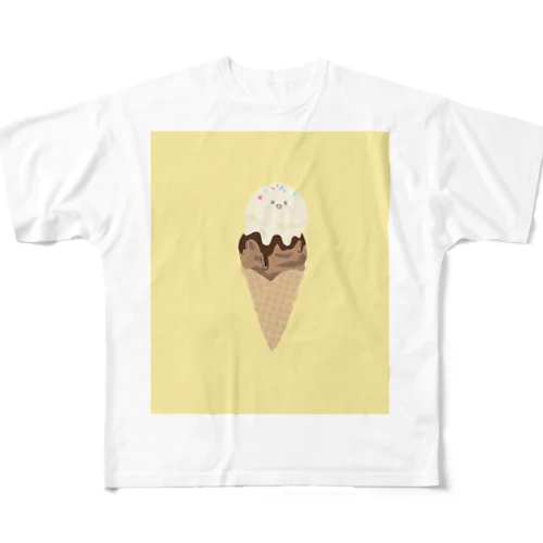 バニラアイスのバニラちゃん🍨 All-Over Print T-Shirt