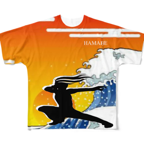 ソーラン浜辺 フルグラフィックTシャツ