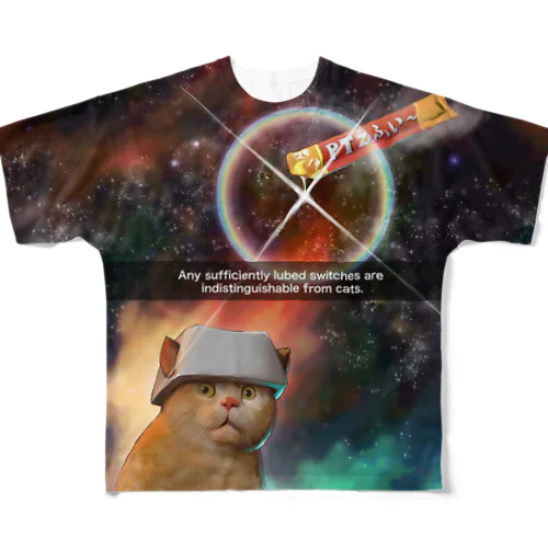 MX Switch Cats in Space フルグラフィックTシャツ