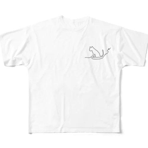 しばねこ -WHO- フルグラフィックTシャツ