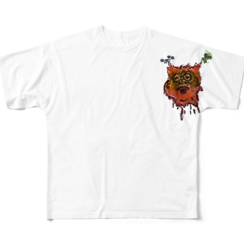 ふじーの顔の皮膚広め　ドローン&カワセミver All-Over Print T-Shirt