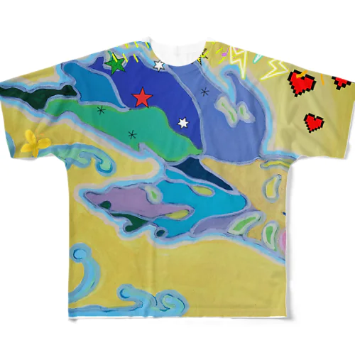 Mary's  tweets『ワーイ、海水浴って最高!!』 All-Over Print T-Shirt