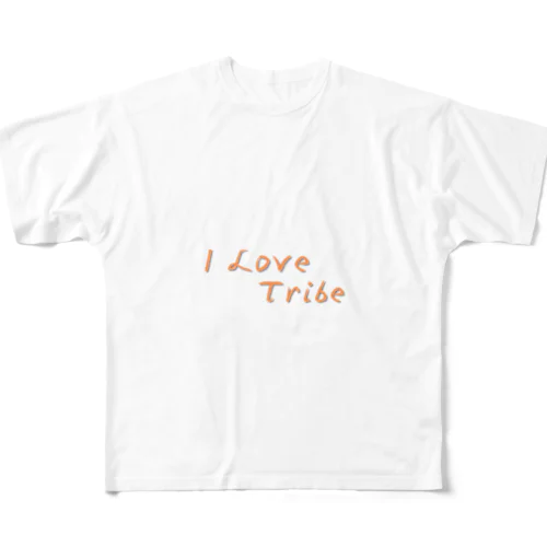 I LOVE Tribe　文字色 All-Over Print T-Shirt