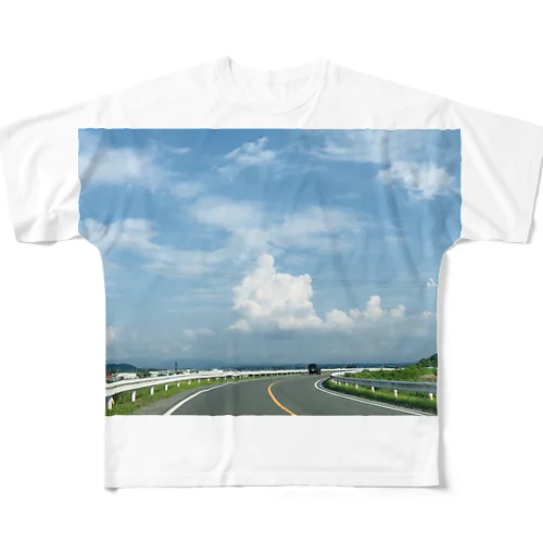 もくもくした雲 フルグラフィックTシャツ