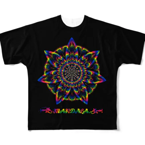 Rainbowmandala2シリーズ フルグラフィックTシャツ