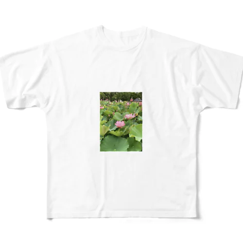 蓮の花です フルグラフィックTシャツ