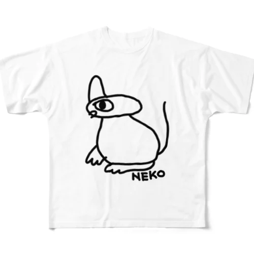 みくりやねこ(しろ) All-Over Print T-Shirt