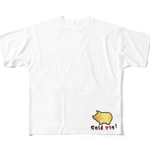 いいことありそう! 金運シリーズ　(ブタ Pig) All-Over Print T-Shirt