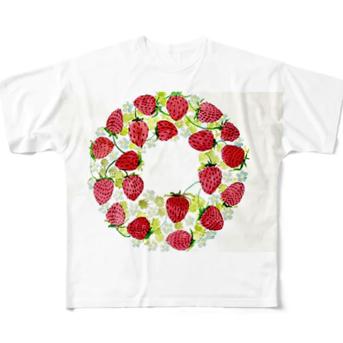 りゑ乃墨画リース All-Over Print T-Shirt