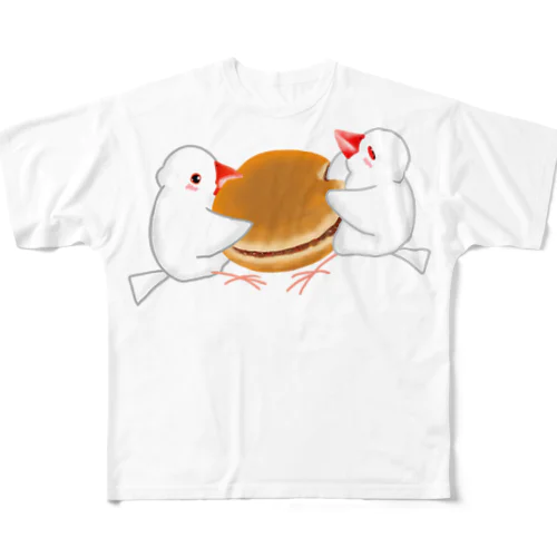 どら焼きと文鳥ず フルグラフィックTシャツ