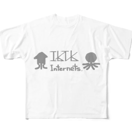 イカタコインターネッツ(ロゴ) フルグラフィックTシャツ