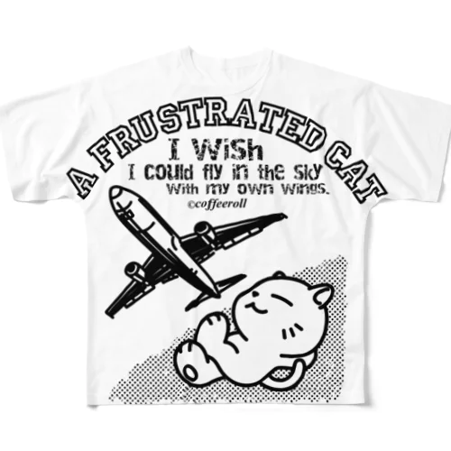 A FRUSTRATED CAT-02/空を飛びたかった猫 All-Over Print T-Shirt