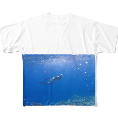 ゆるやかな海〜シュノーケリング フルグラフィックTシャツ