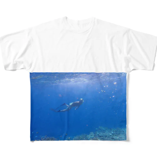 ゆるやかな海〜シュノーケリング All-Over Print T-Shirt