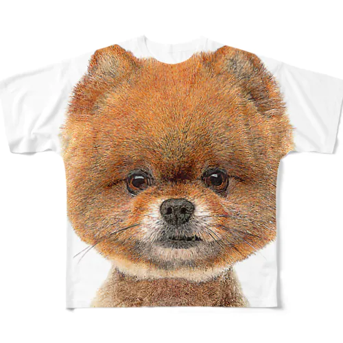 かわいいポメラニアン犬 All-Over Print T-Shirt