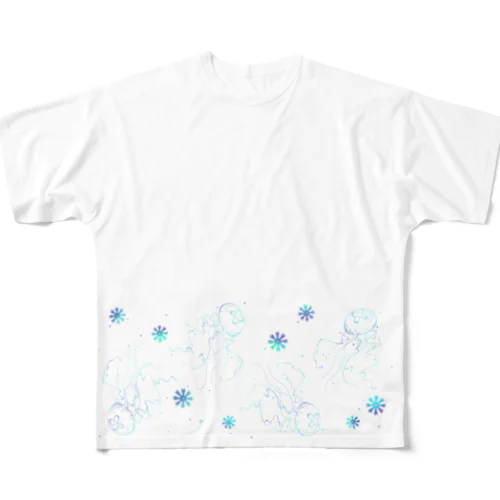 クラゲとエフィラ All-Over Print T-Shirt