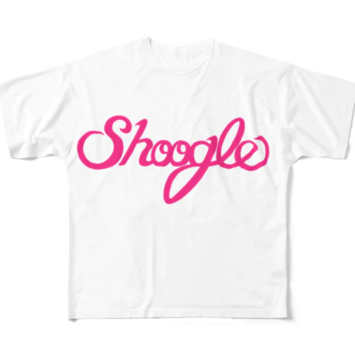 Shoogle(シューグル)ロゴ ピンク フルグラフィックTシャツ