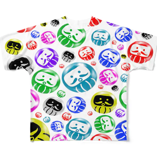 ドットDARUMA❣️カラフル❗️ All-Over Print T-Shirt