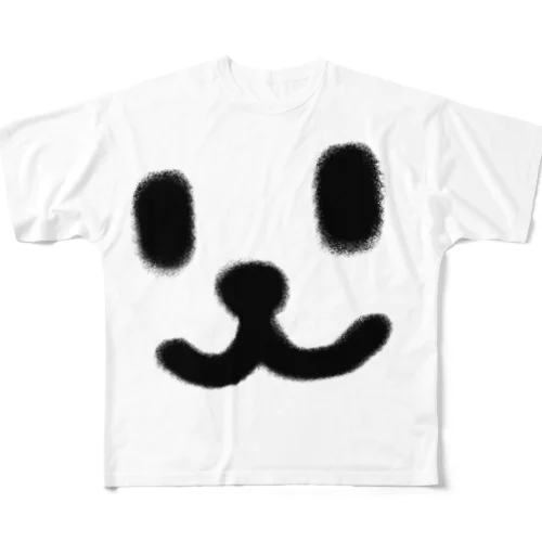 Smile Face Black フルグラフィックTシャツ