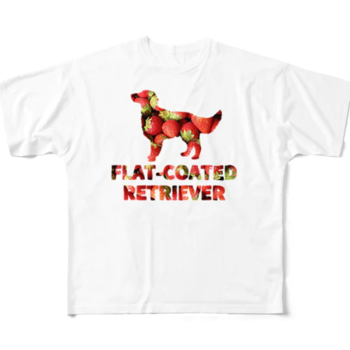 いちご　フラットコーテッドレトリバー All-Over Print T-Shirt