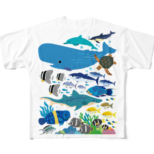 小笠原の海洋生物(背景なし) フルグラフィックTシャツ