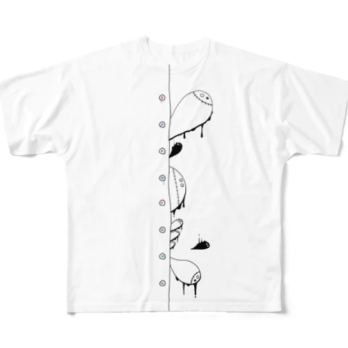 おばけがチラリ All-Over Print T-Shirt