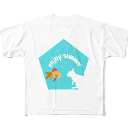 りすと金魚がはじめまして！！(summer.ver) フルグラフィックTシャツ