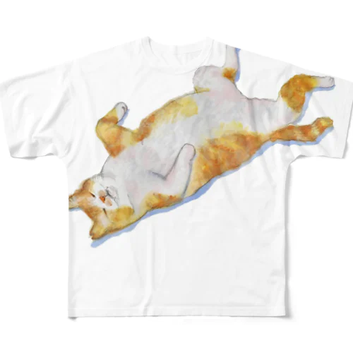 スヤスヤちゃしろ猫ウェアー All-Over Print T-Shirt