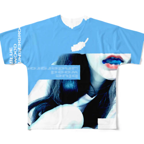 The bluebird is joy incarnate. フルグラフィックTシャツ