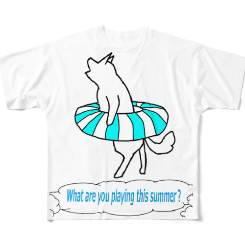 この夏、何して遊ぶ？(浮き輪) フルグラフィックTシャツ