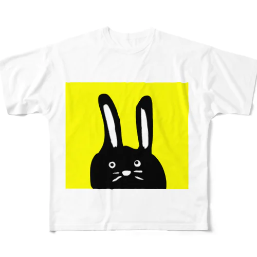 黒うさぎのミミガー フルグラフィックTシャツ