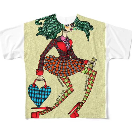 ヴィヴィ子 フルグラフィックTシャツ