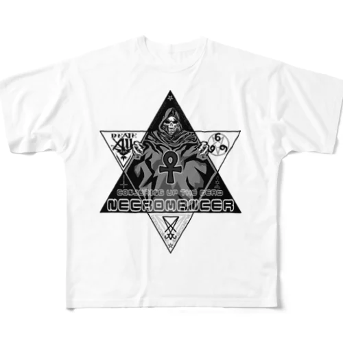 六芒星ネクロマンサー ブラックアンク フルグラフィックTシャツ