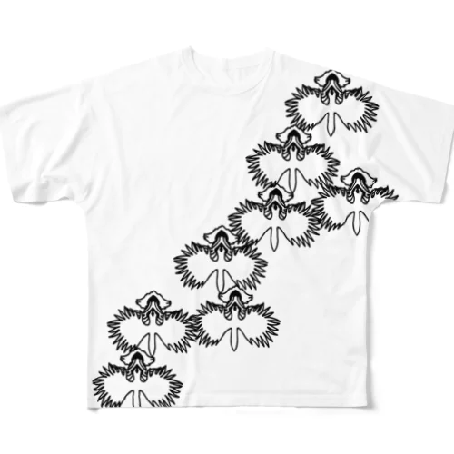 鷺草　白鶴 All-Over Print T-Shirt
