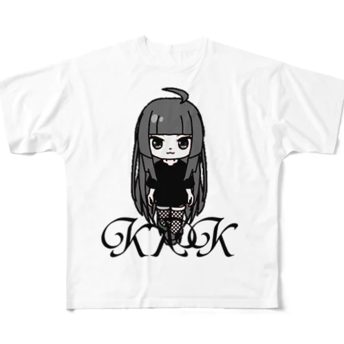 きくこモノクロシリーズ フルグラフィックTシャツ