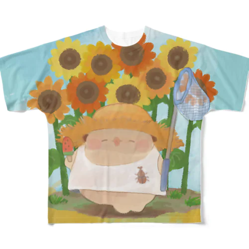 夏のしろいるか フルグラフィックTシャツ