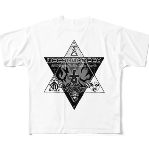 六芒星ネクロマンサー ブラックアンクリバース All-Over Print T-Shirt