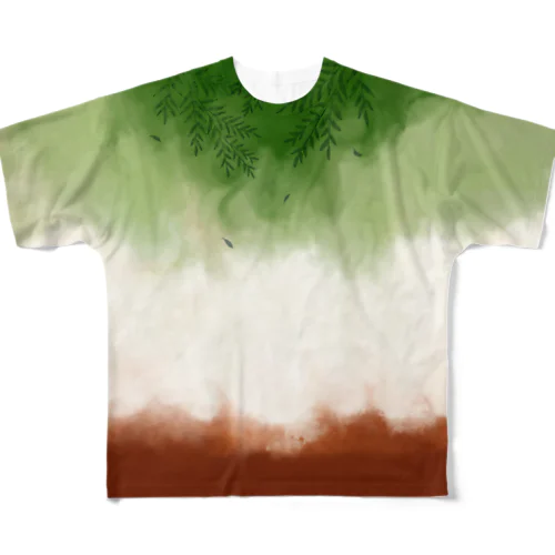 新緑の抹茶ラテ フルグラフィックTシャツ