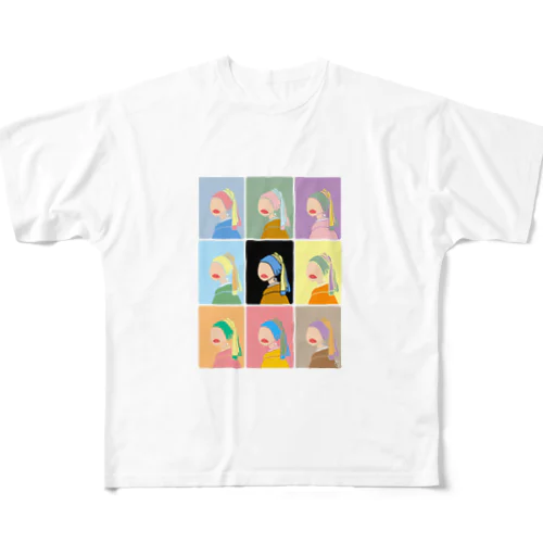 パール姉さん　勢揃いver.ﾌﾛﾝﾄﾌﾟﾘﾝﾄ All-Over Print T-Shirt