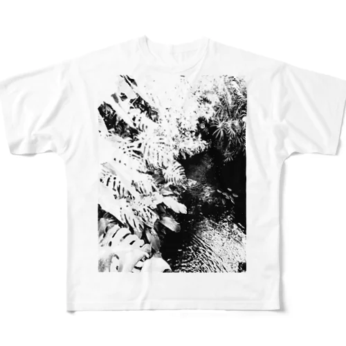 botanical garden-waterfall All-Over Print T-Shirt