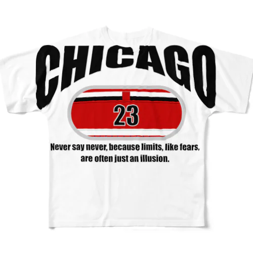 Chicago～カレッジロゴ風～ フルグラフィックTシャツ