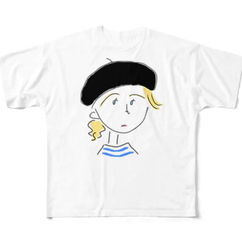 へのへのもへじちゃん(パリジェンヌ) All-Over Print T-Shirt
