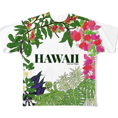 花輪HAWAII All-Over Print T-Shirt