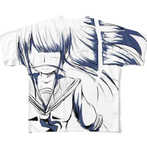 断髪 All-Over Print T-Shirt