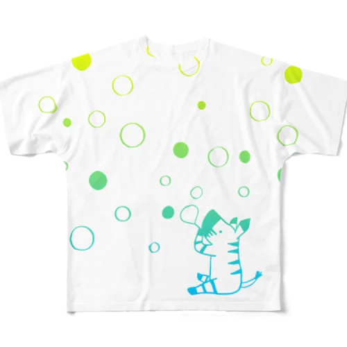 シマウマのゆゆとシャボン玉 All-Over Print T-Shirt