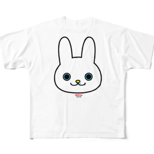 鼻たれウサギ フルグラフィックTシャツ