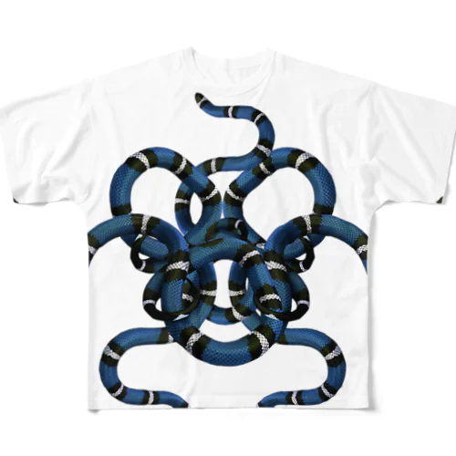 Snakyz Blue All-Over Print T-Shirt